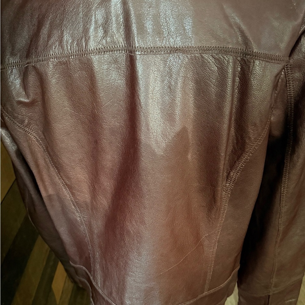 Caslon Brown Leather Jacket - Picture 5 of 8